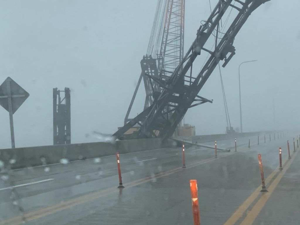 Pensacola Bridge Damage from crane