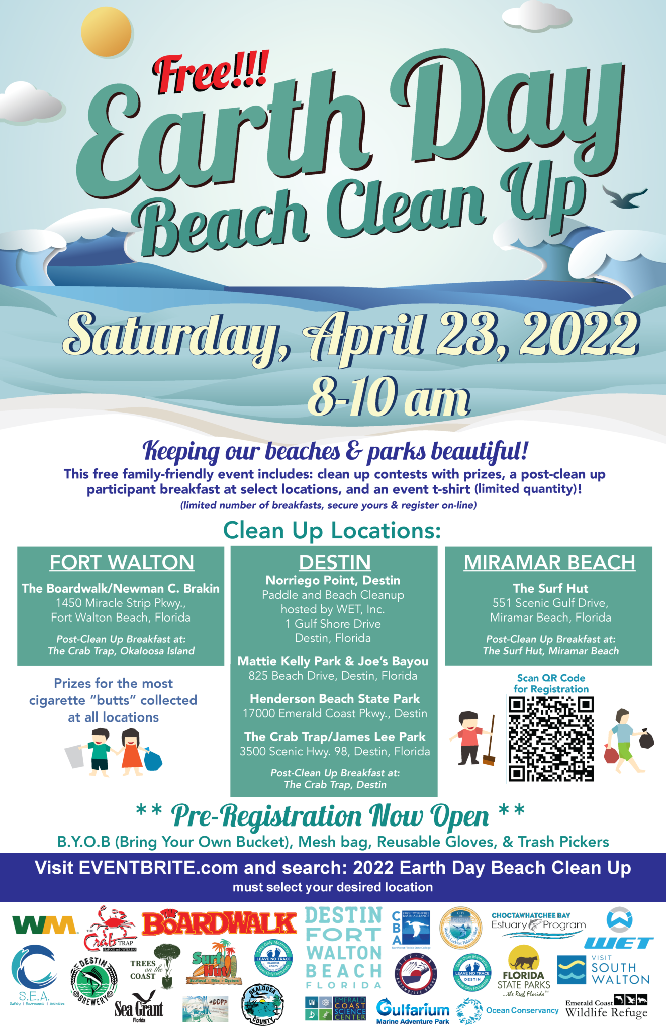 2022 Earth Day Beach Cleanup Poster - Get The Coast